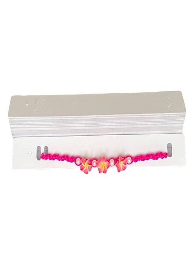 Zenomia Chain Display Packing Card, Rakhi Bracelet Jewellery White Packing (7x1.5inch) 50pc - Image 1